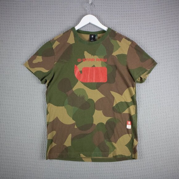 G Star Raw Camo Logo Tee Mens Medium - Picture 1 of 7